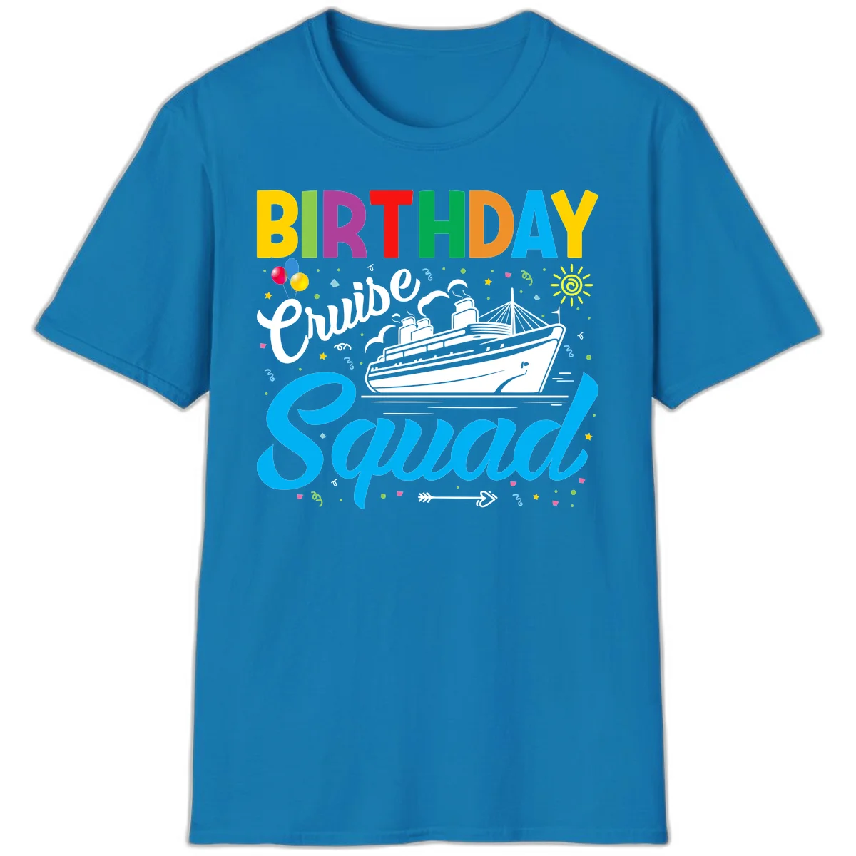 Birthday Cruise Squad T-Shirt in Sapphire