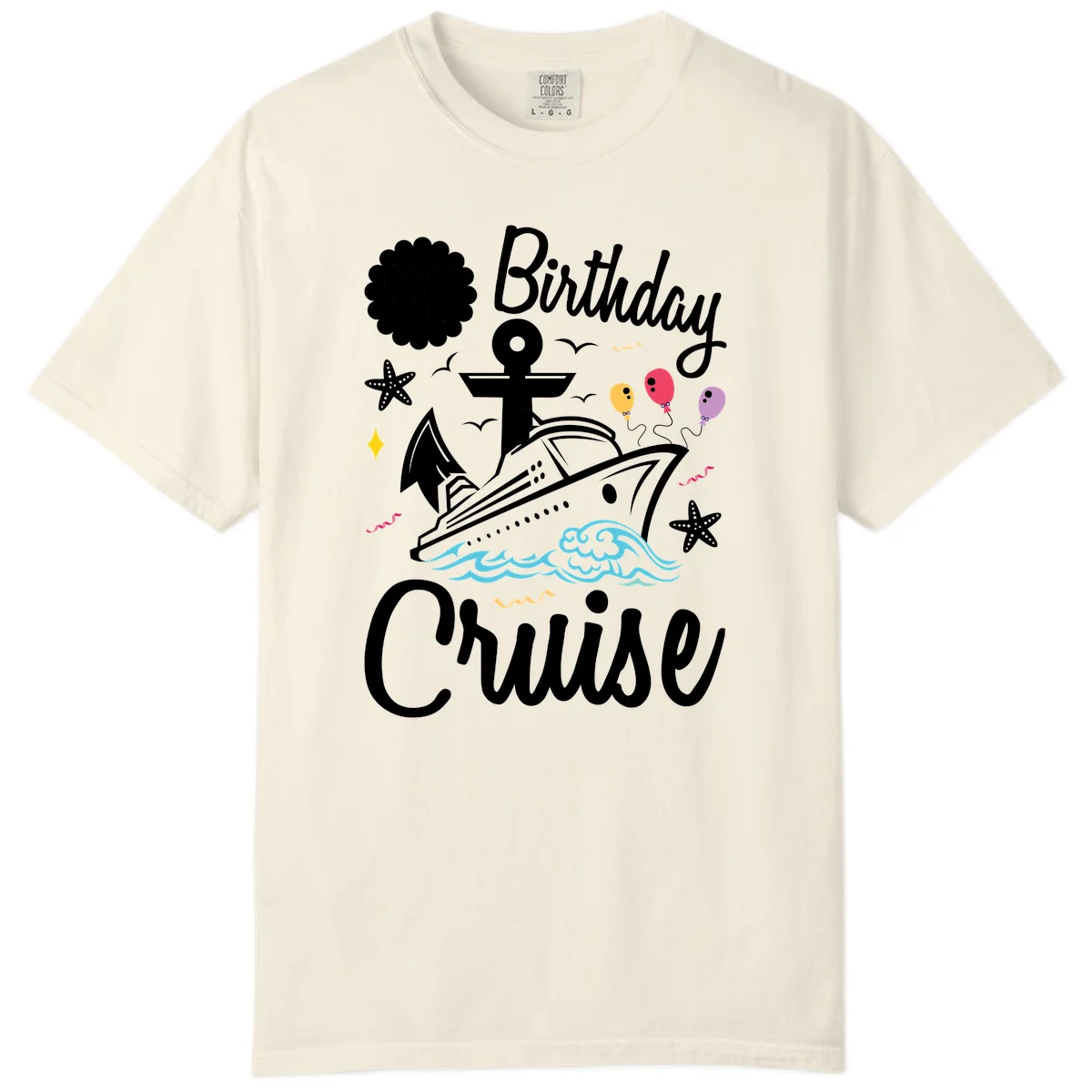 Birthday Cruise Nautical Celebration Comfort Color in Ivory