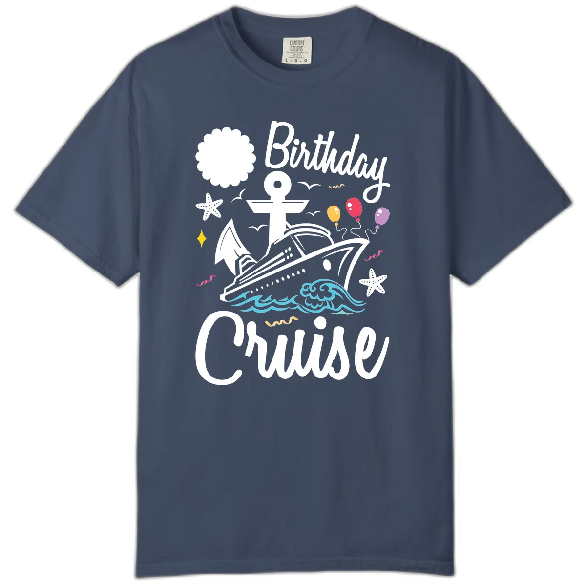 Birthday Cruise Nautical Celebration Comfort Color in Midnight
