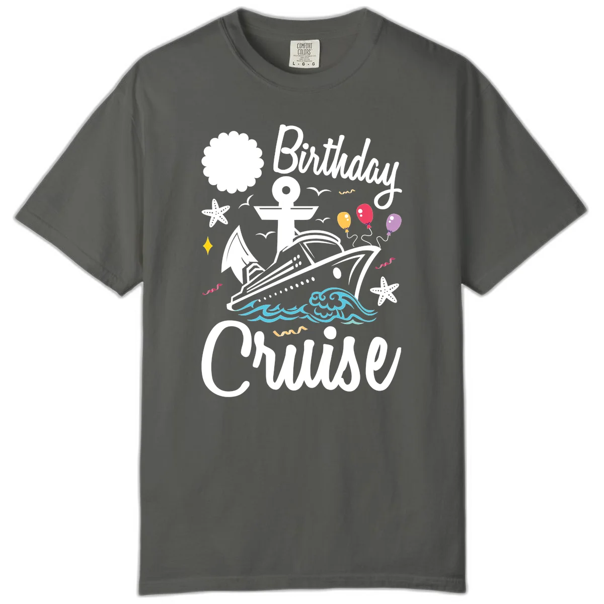 Birthday Cruise Nautical Celebration Comfort Color in Pepper