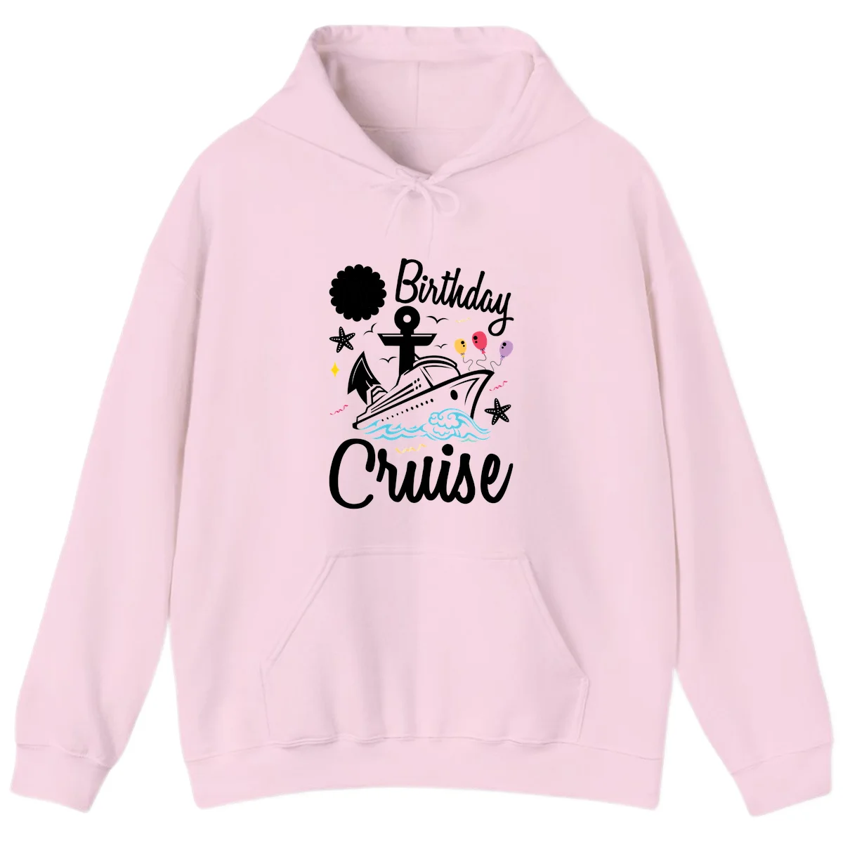 Birthday Cruise Nautical Celebration Hoodie in Light Pink