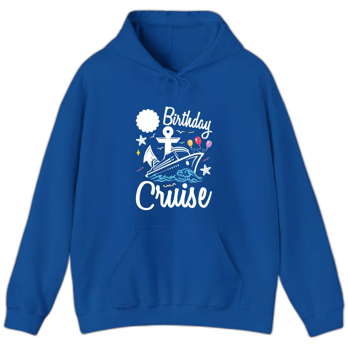 Birthday Cruise Nautical Celebration Hoodie in Royal