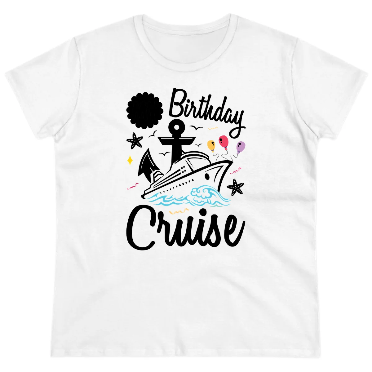 Birthday Cruise Nautical Celebration Ladies Tee in White