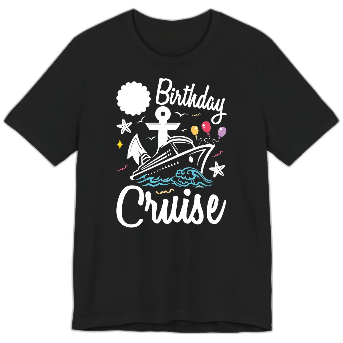 Birthday Cruise Nautical Celebration Premium T-Shirt in Black