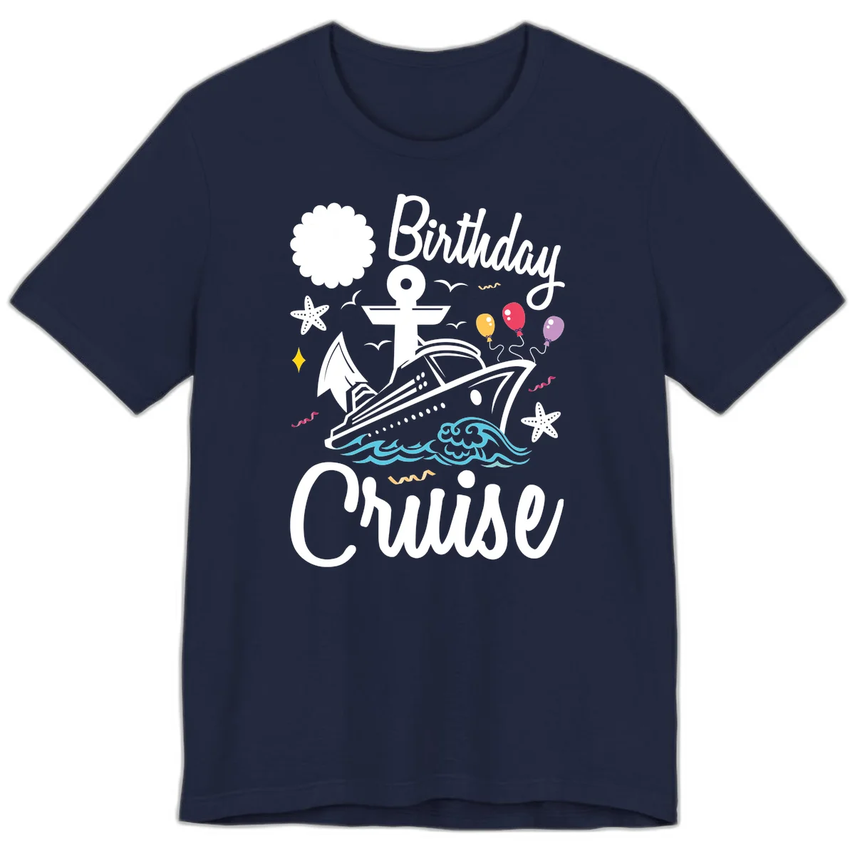 Birthday Cruise Nautical Celebration Premium T-Shirt in Navy