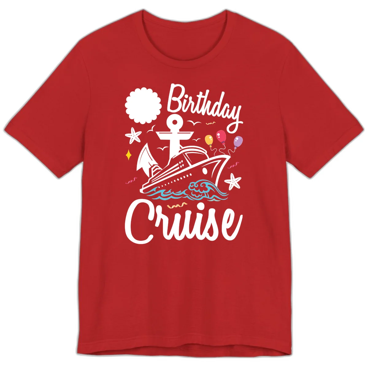 Birthday Cruise Nautical Celebration Premium T-Shirt in Red