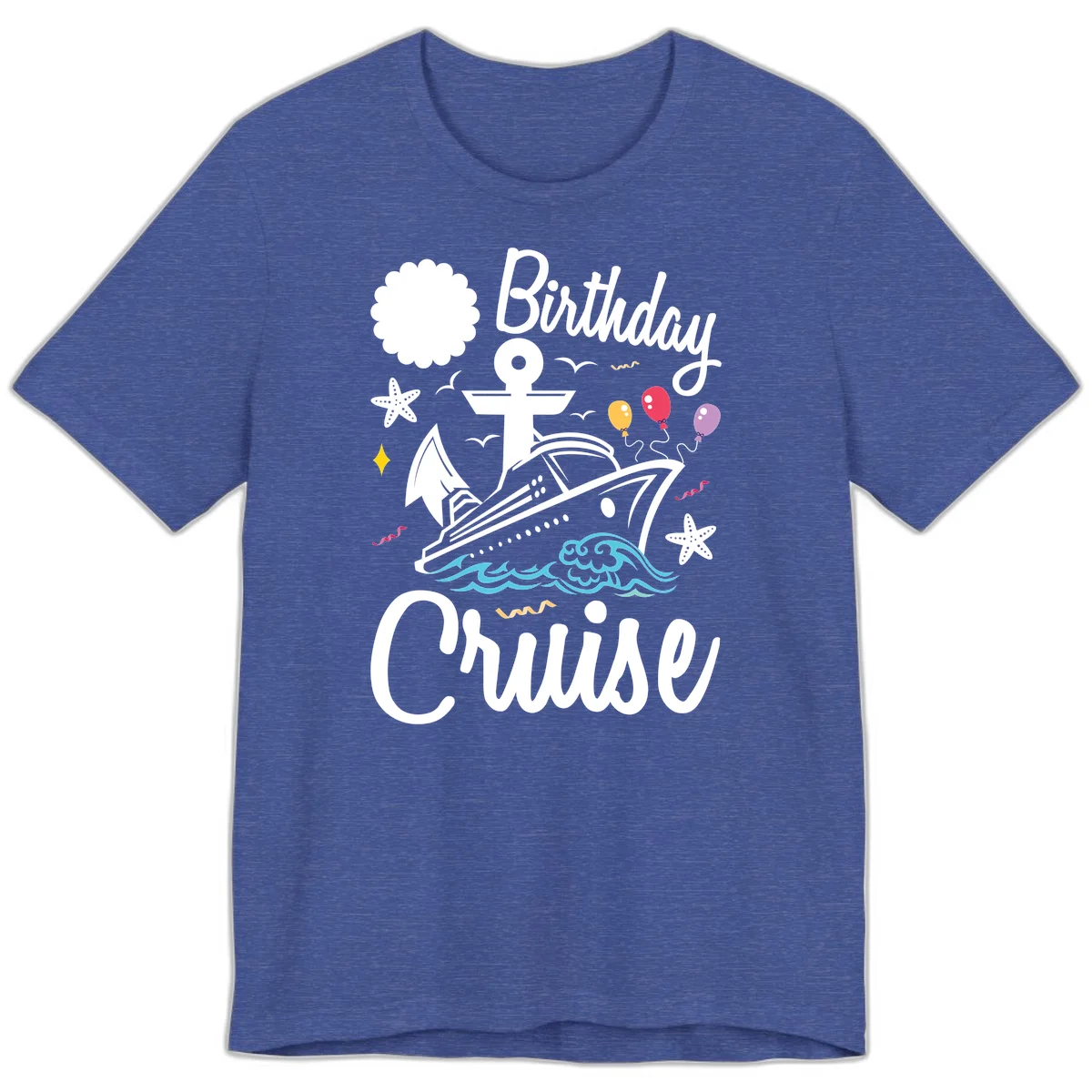 Birthday Cruise Nautical Celebration Premium T-Shirt in Heather True Royal