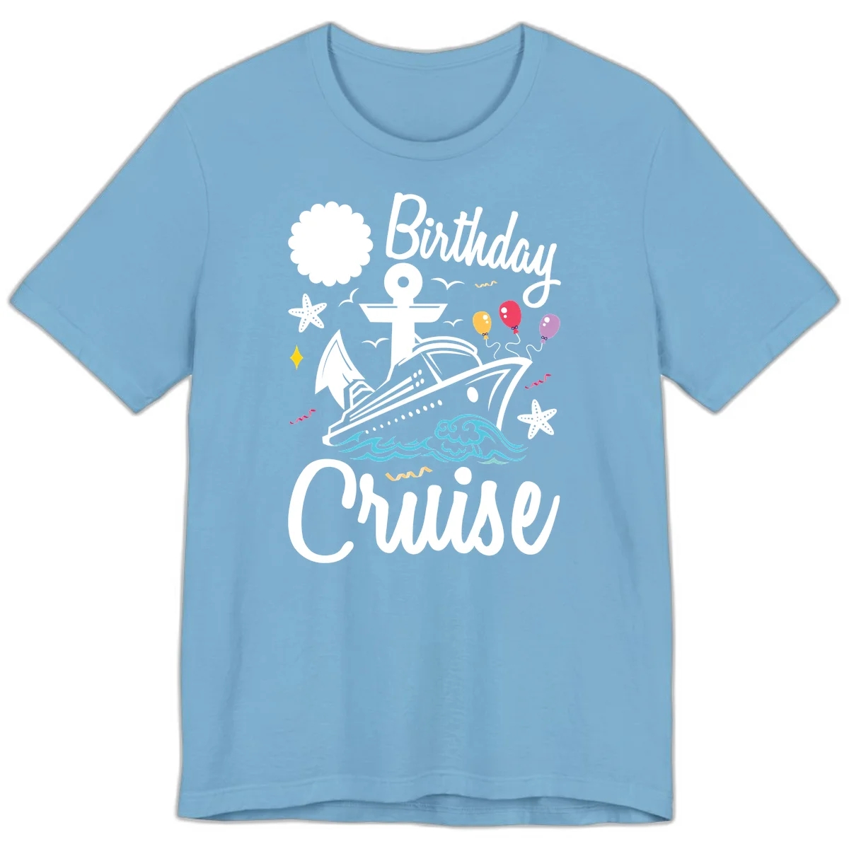 Birthday Cruise Nautical Celebration Premium T-Shirt in Ocean Blue