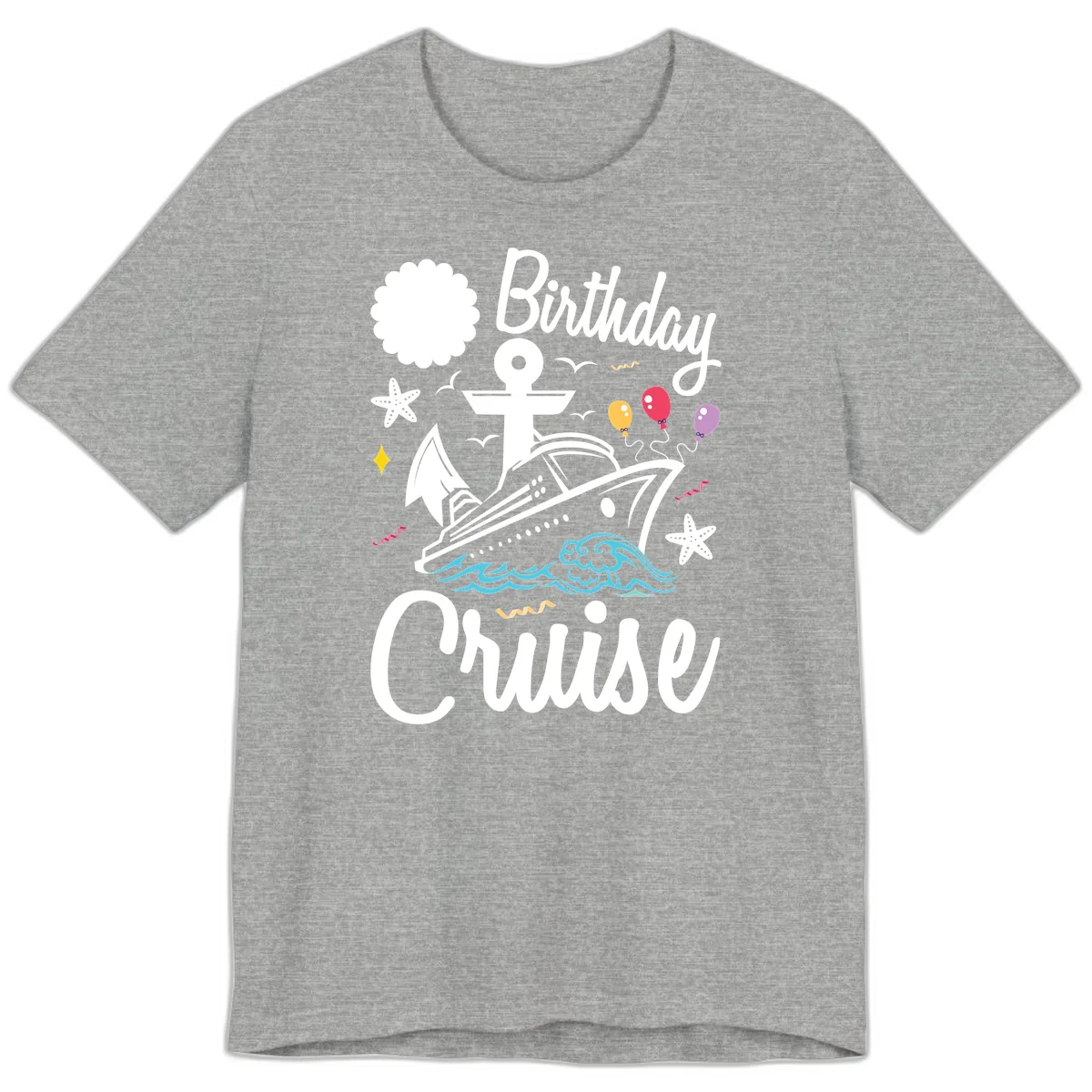 Birthday Cruise Nautical Celebration Premium T-Shirt in Athletic Heather