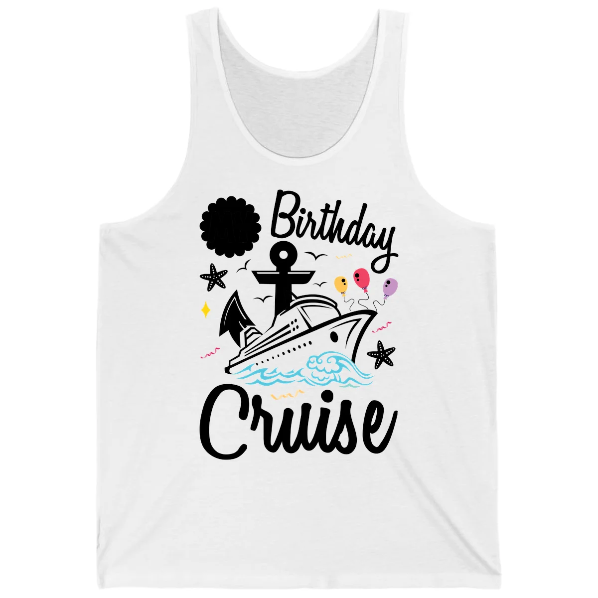 Birthday Cruise Nautical Celebration Tank in White
