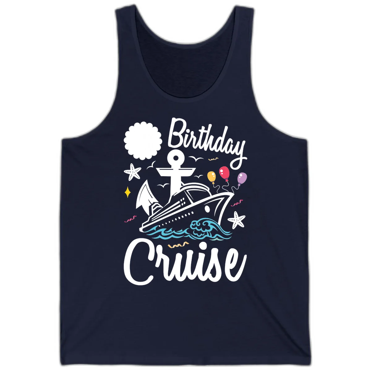 Birthday Cruise Nautical Celebration Tank in Navy