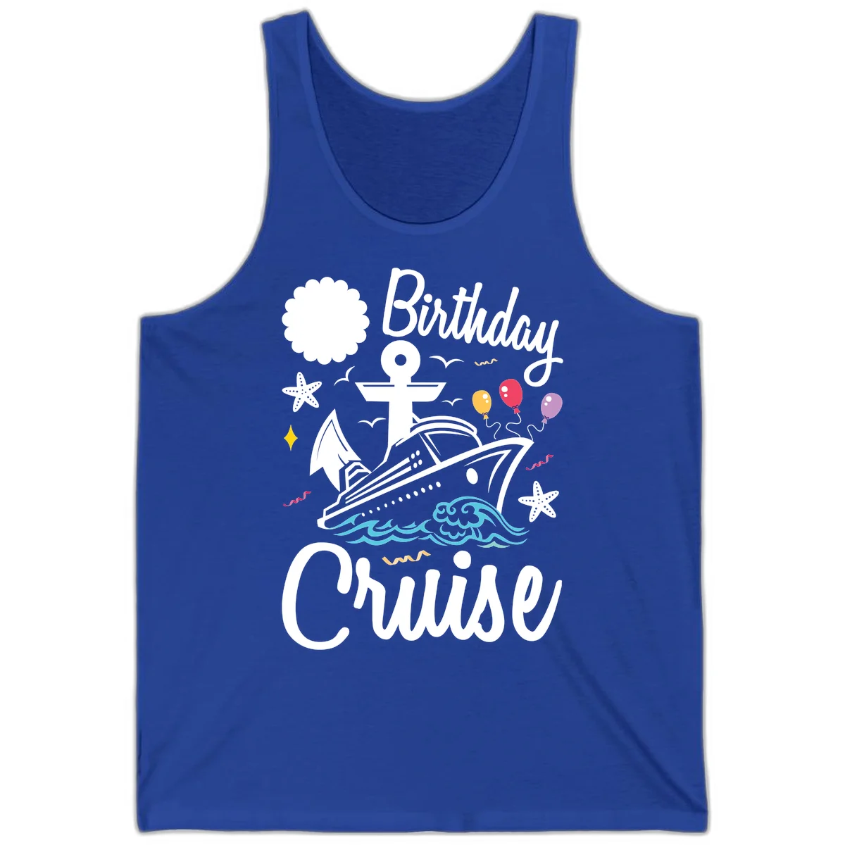 Birthday Cruise Nautical Celebration Tank in True Royal