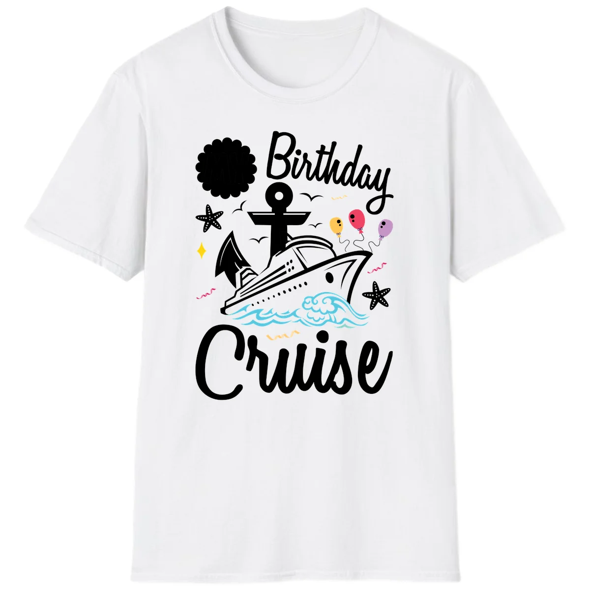 Birthday Cruise Nautical Celebration T-Shirt in White