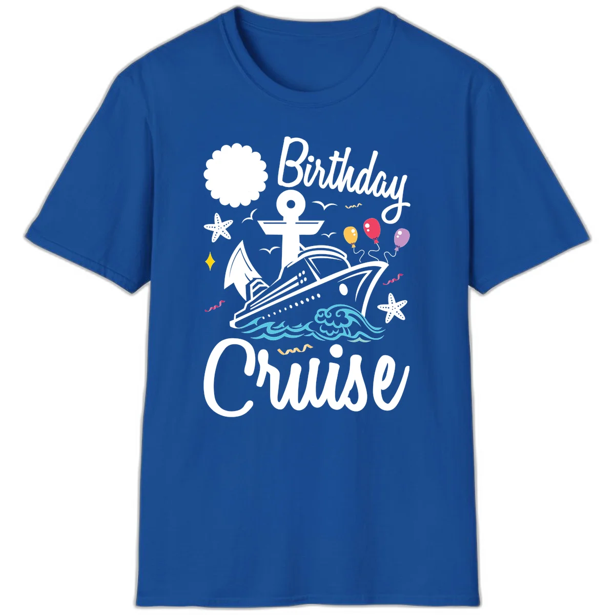 Birthday Cruise Nautical Celebration T-Shirt in Royal