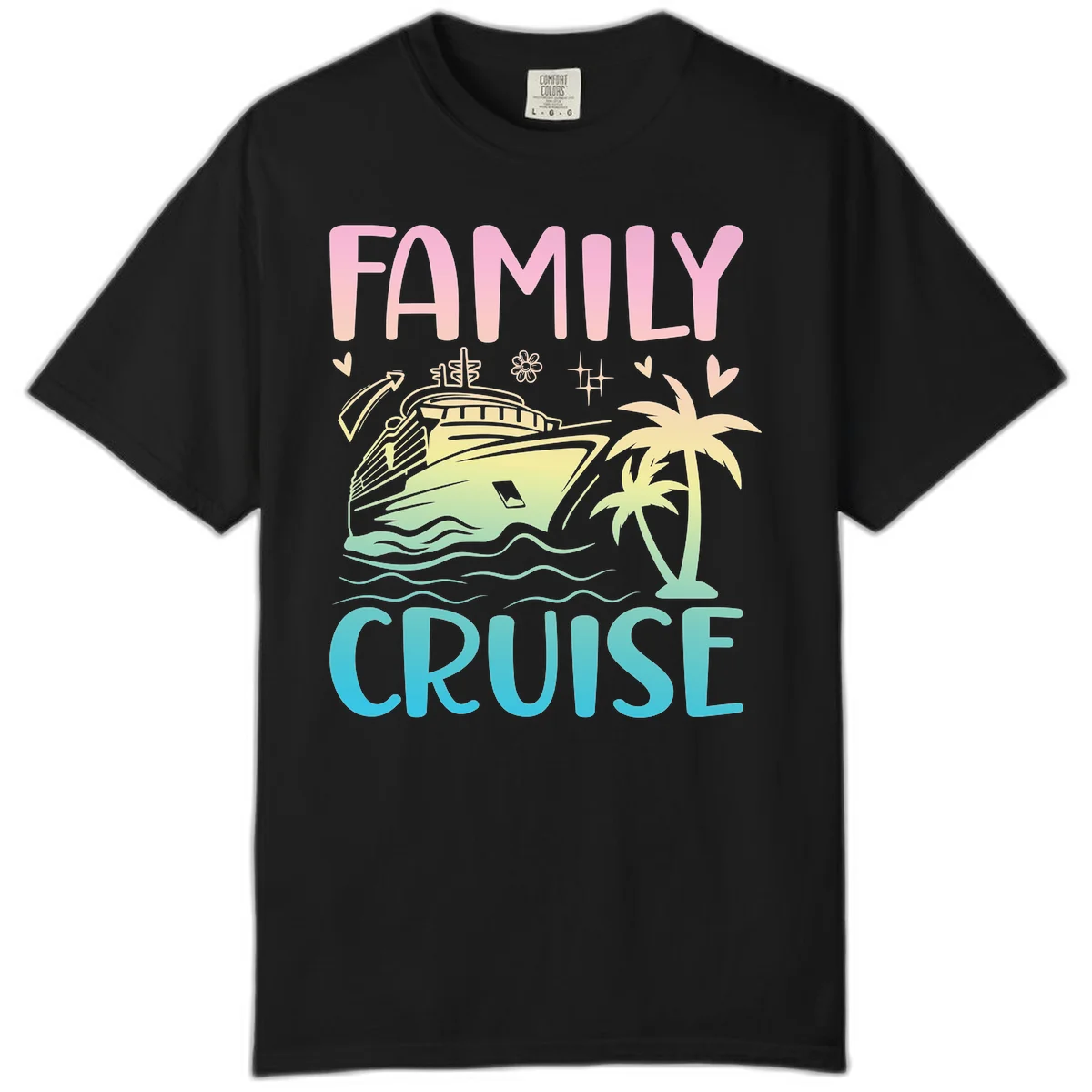 Family Cruise Vacation Comfort Color T-Shirt in Black