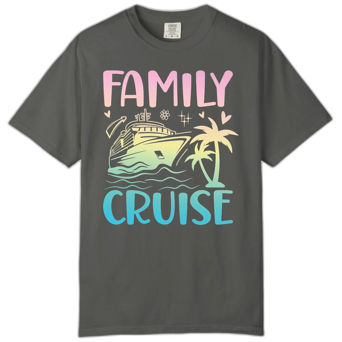 Family Cruise Vacation Comfort Color T-Shirt in Pepper