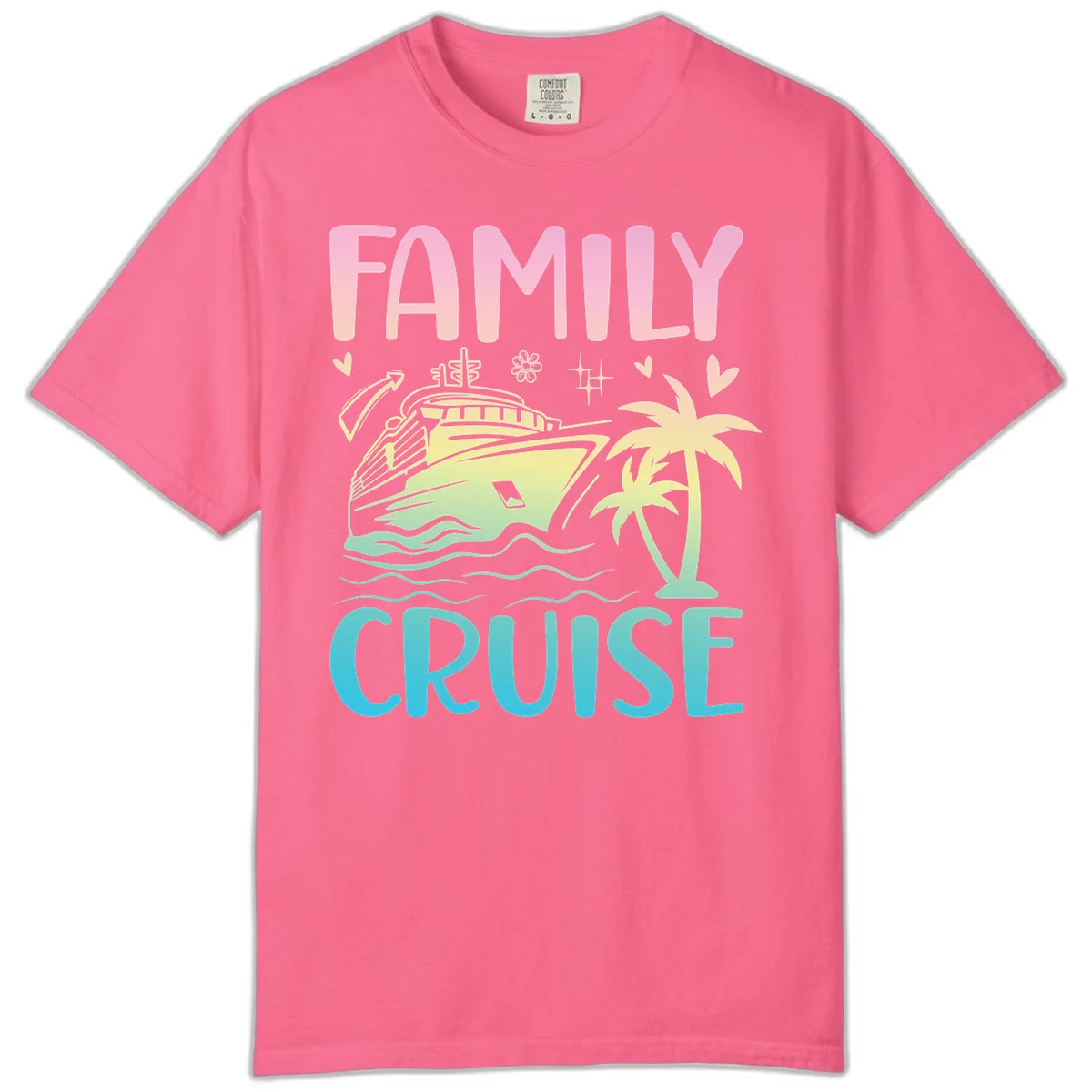 Family Cruise Vacation Comfort Color T-Shirt in Crunchberry