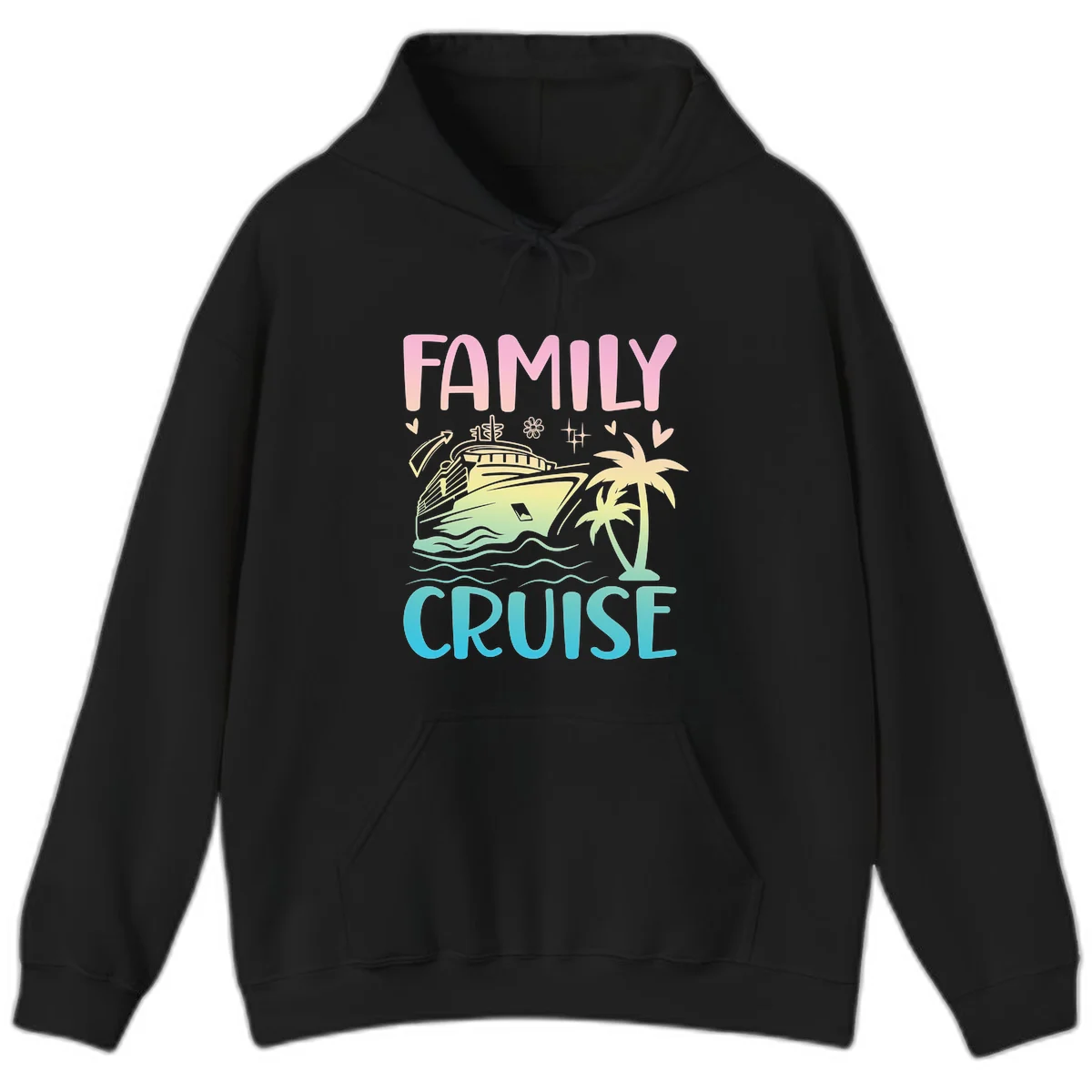Family Cruise Vacation Hoodie in Black