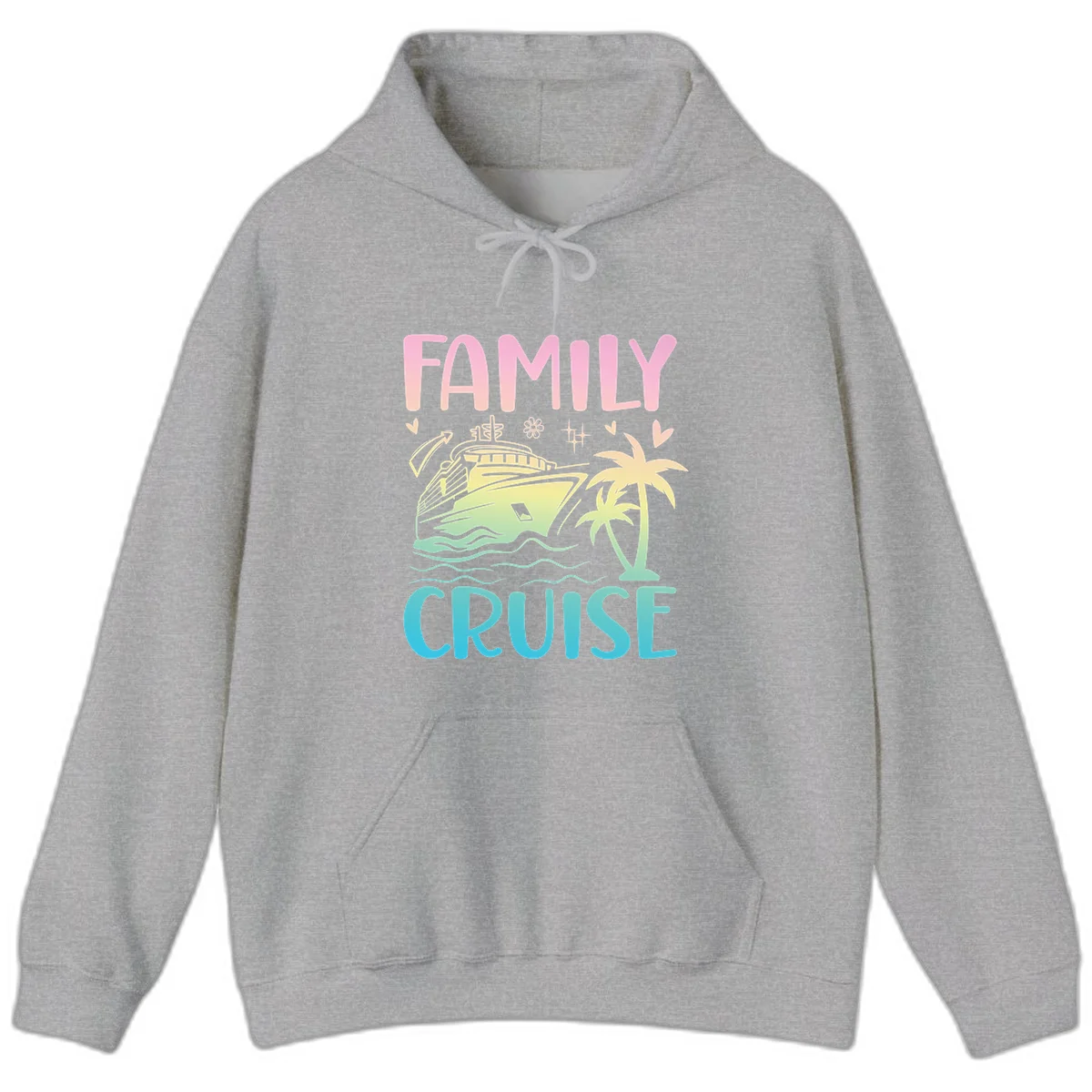 Family Cruise Vacation Hoodie in Sport Grey