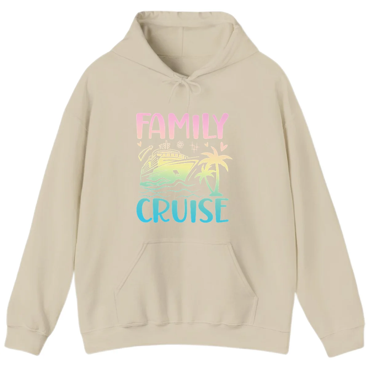 Family Cruise Vacation Hoodie in Sand