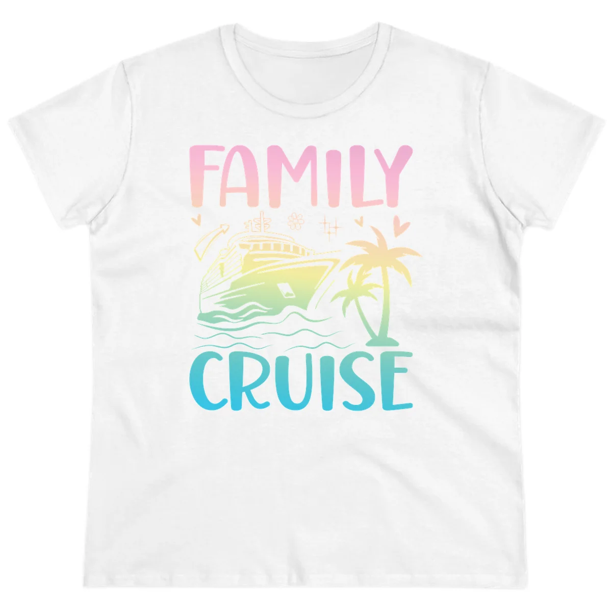 Family Cruise Vacation Ladies Tee in White