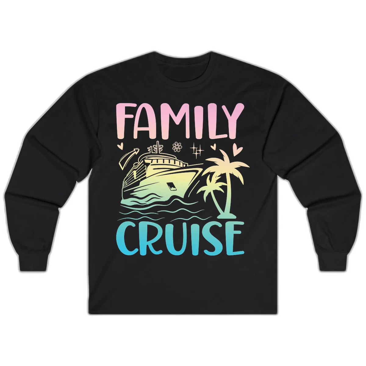 Family Cruise Vacation Long Sleeve in Black