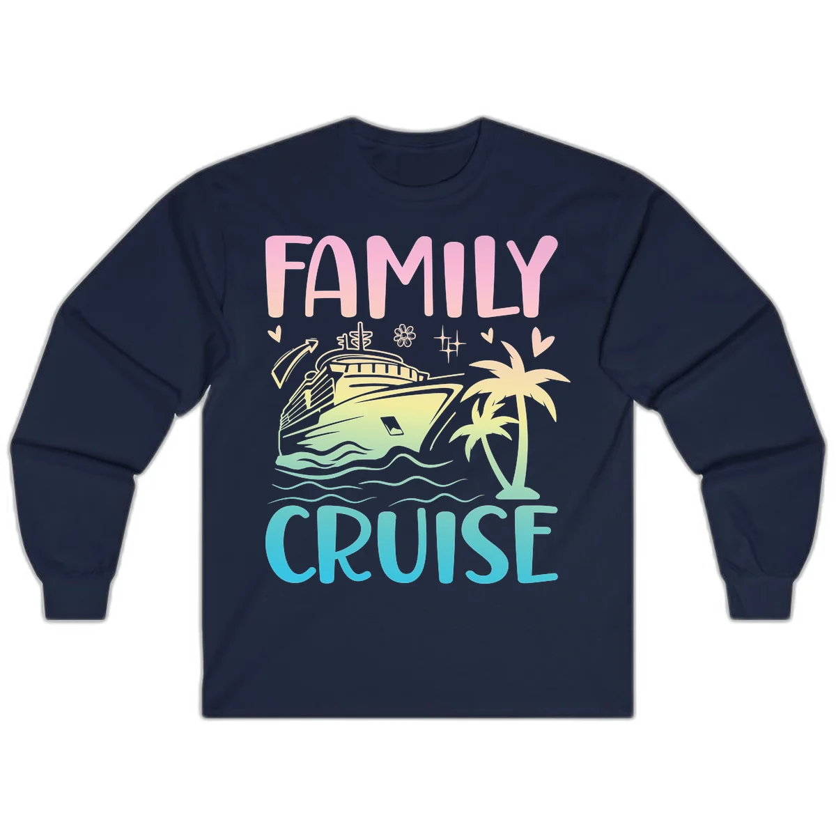Family Cruise Vacation Long Sleeve in Navy
