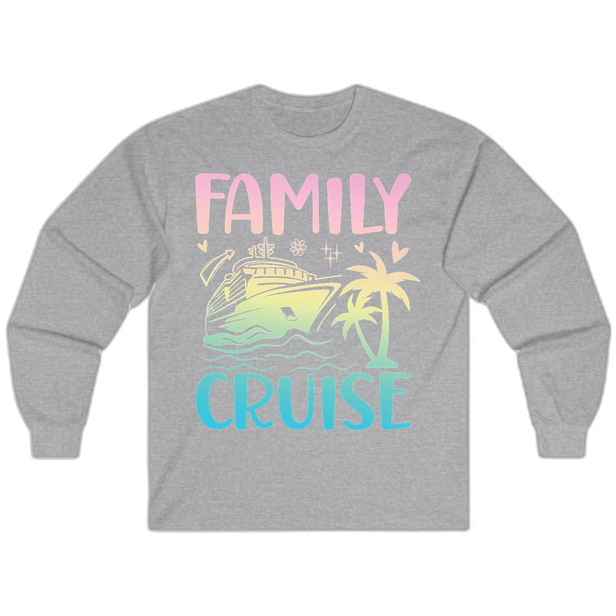 Family Cruise Vacation Long Sleeve in Sport Grey