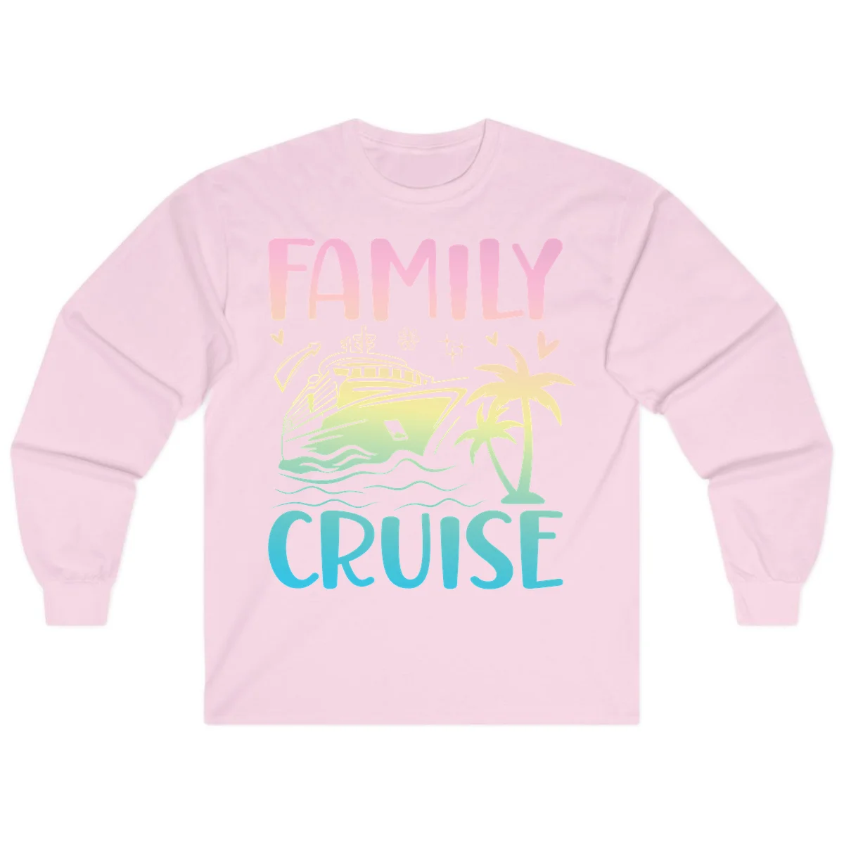 Family Cruise Vacation Long Sleeve in Light Pink