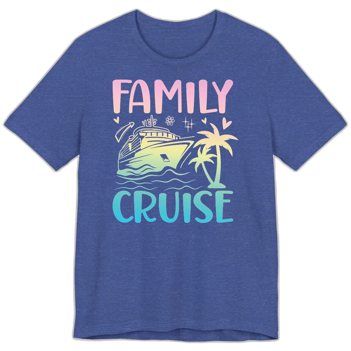 Family Cruise Vacation Premium T-Shirt in Heather True Royal