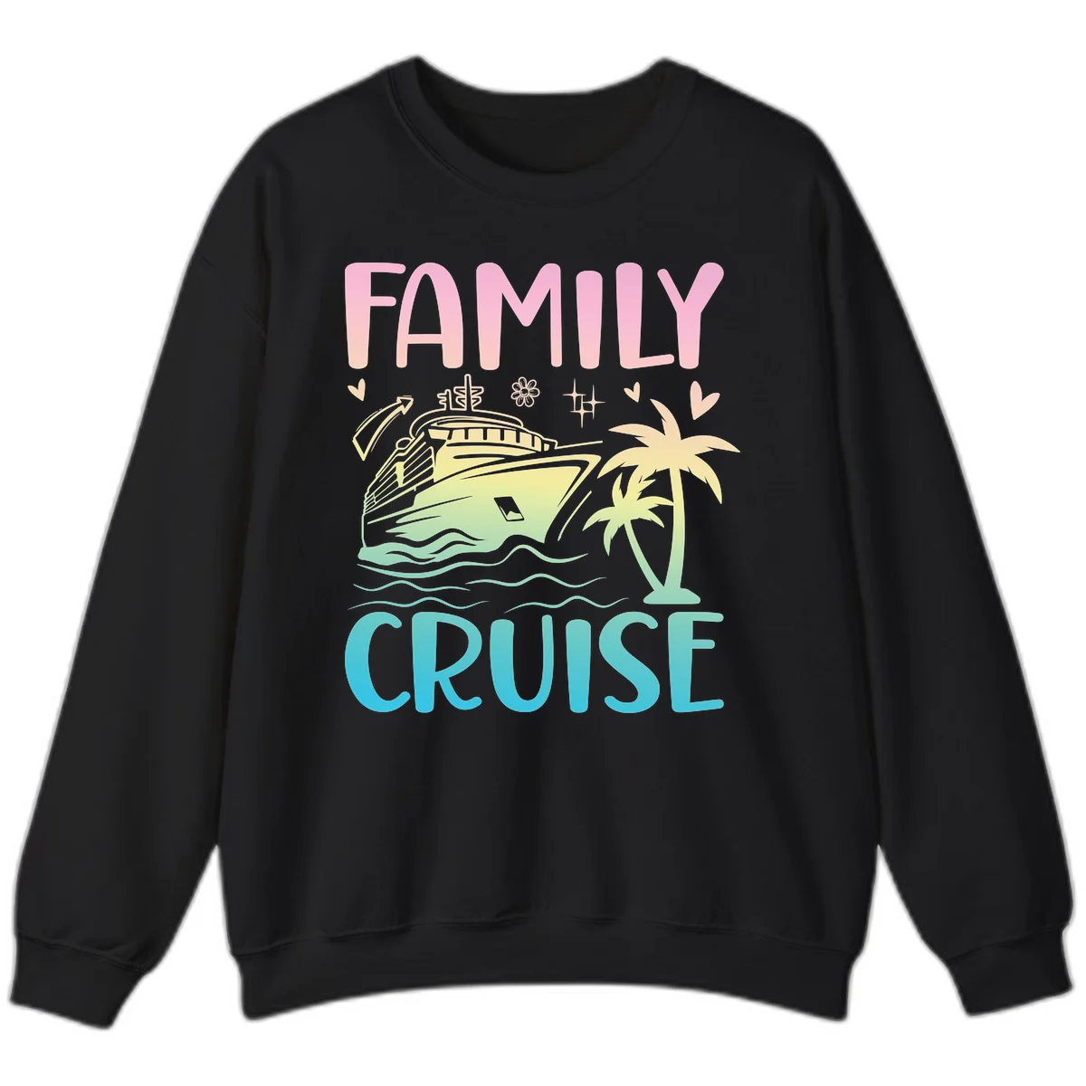 Family Cruise Vacation Sweatshirt in Black