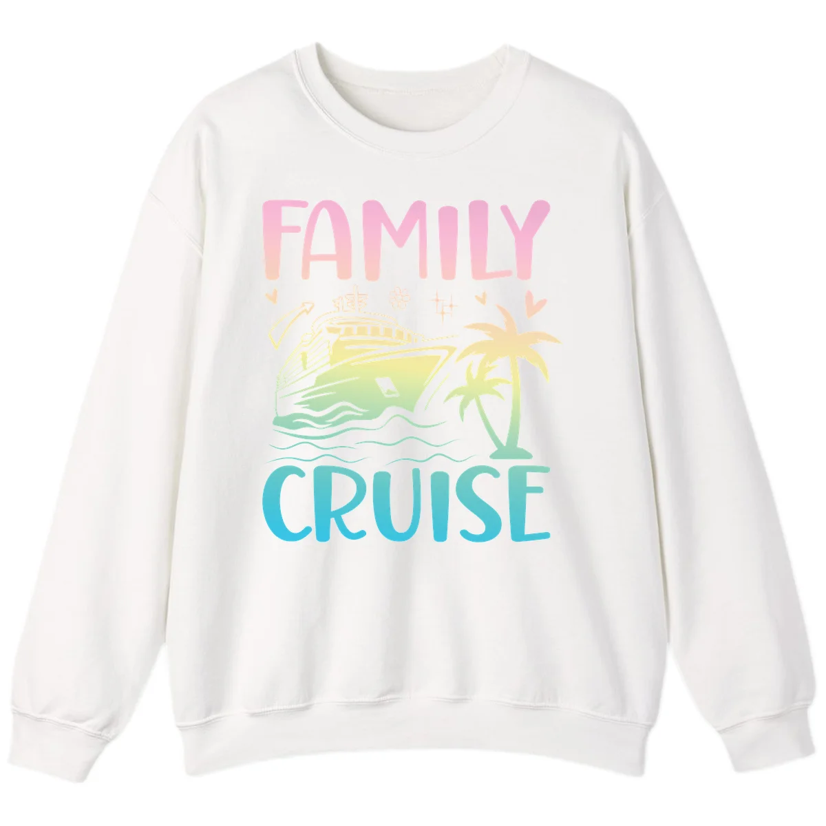 Family Cruise Vacation Sweatshirt in White