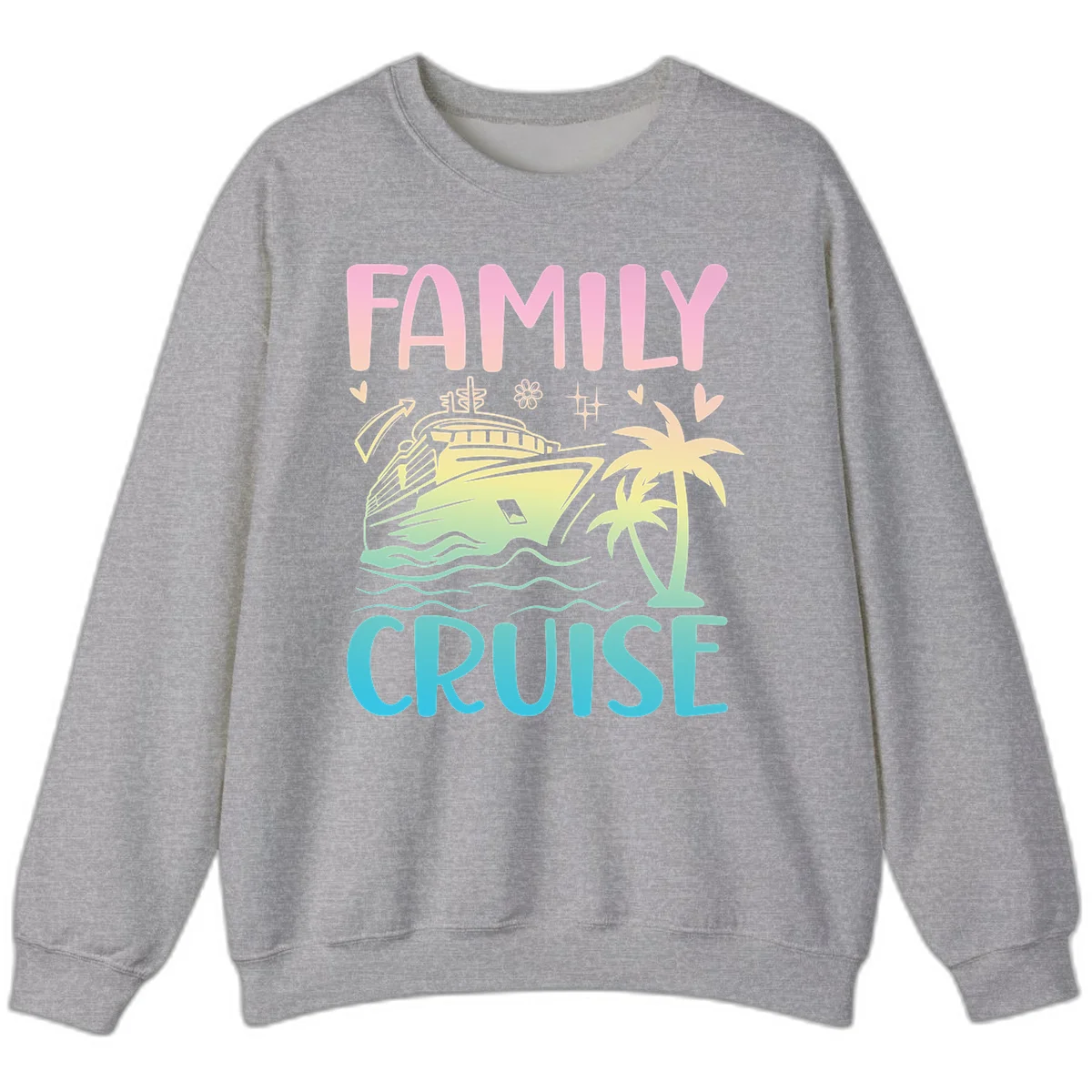 Family Cruise Vacation Sweatshirt in Sport Grey