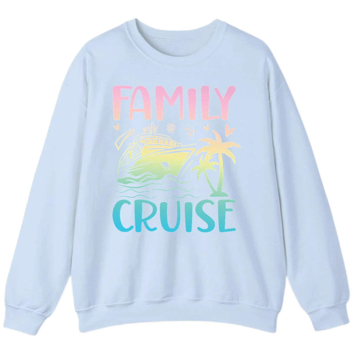 Family Cruise Vacation Sweatshirt in Light Blue