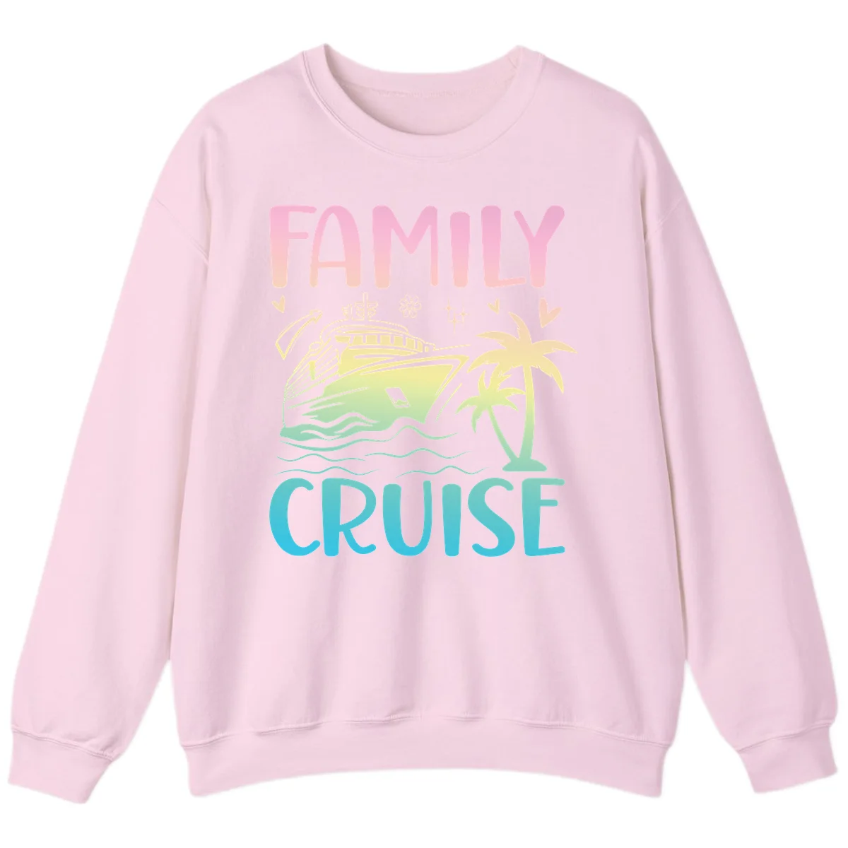 Family Cruise Vacation Sweatshirt in Light Pink