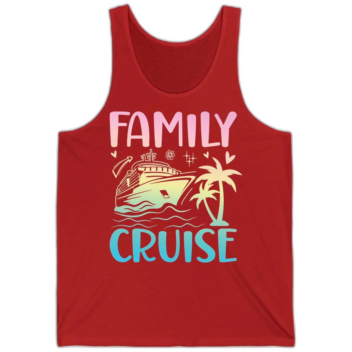 Family Cruise Vacation Tank in Red