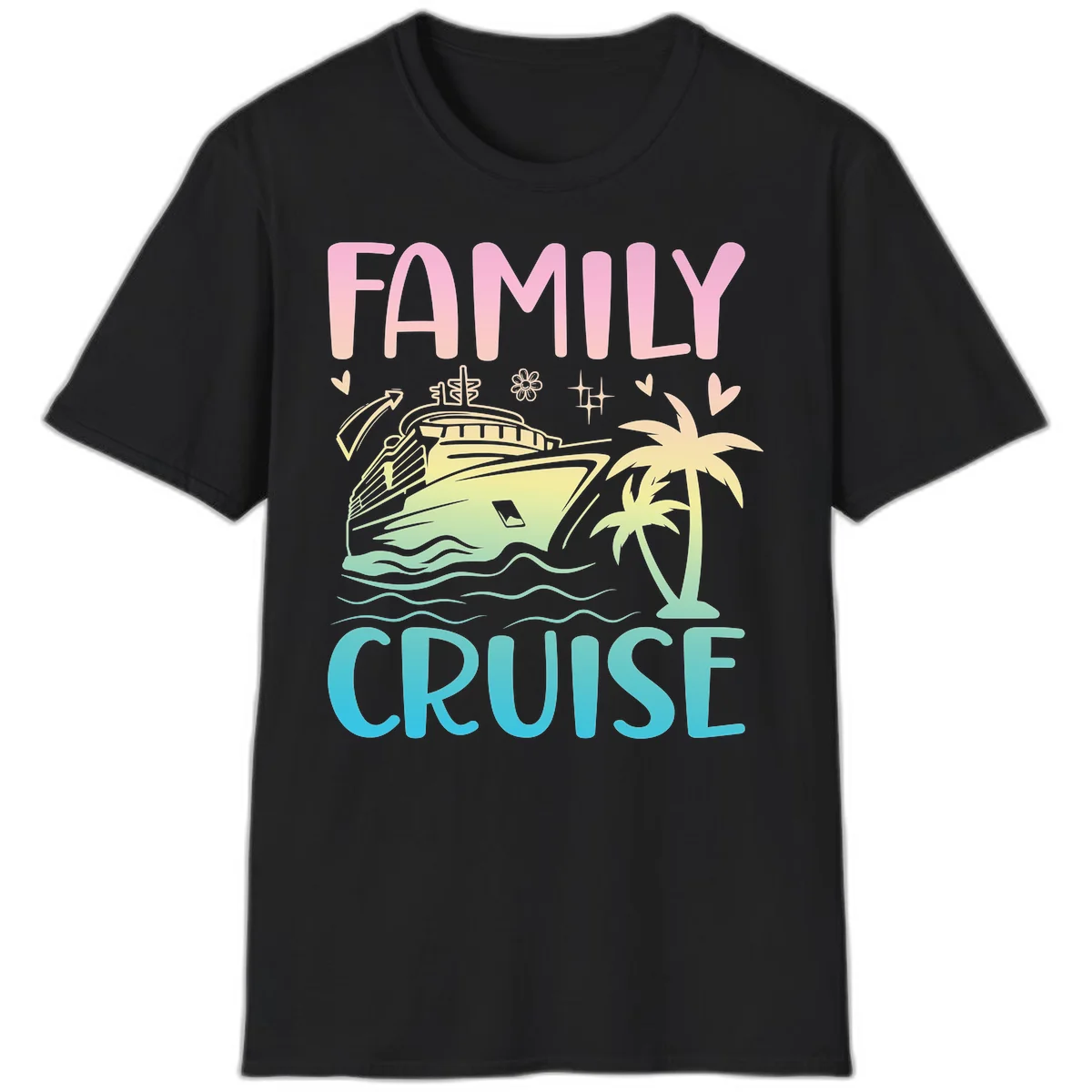 Family Cruise Vacation T-Shirt in Black