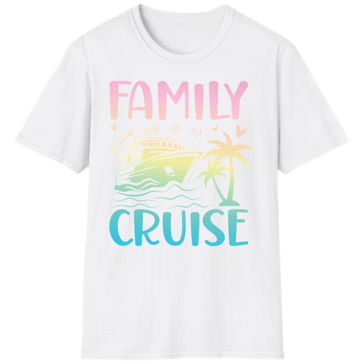 Family Cruise Vacation T-Shirt in White