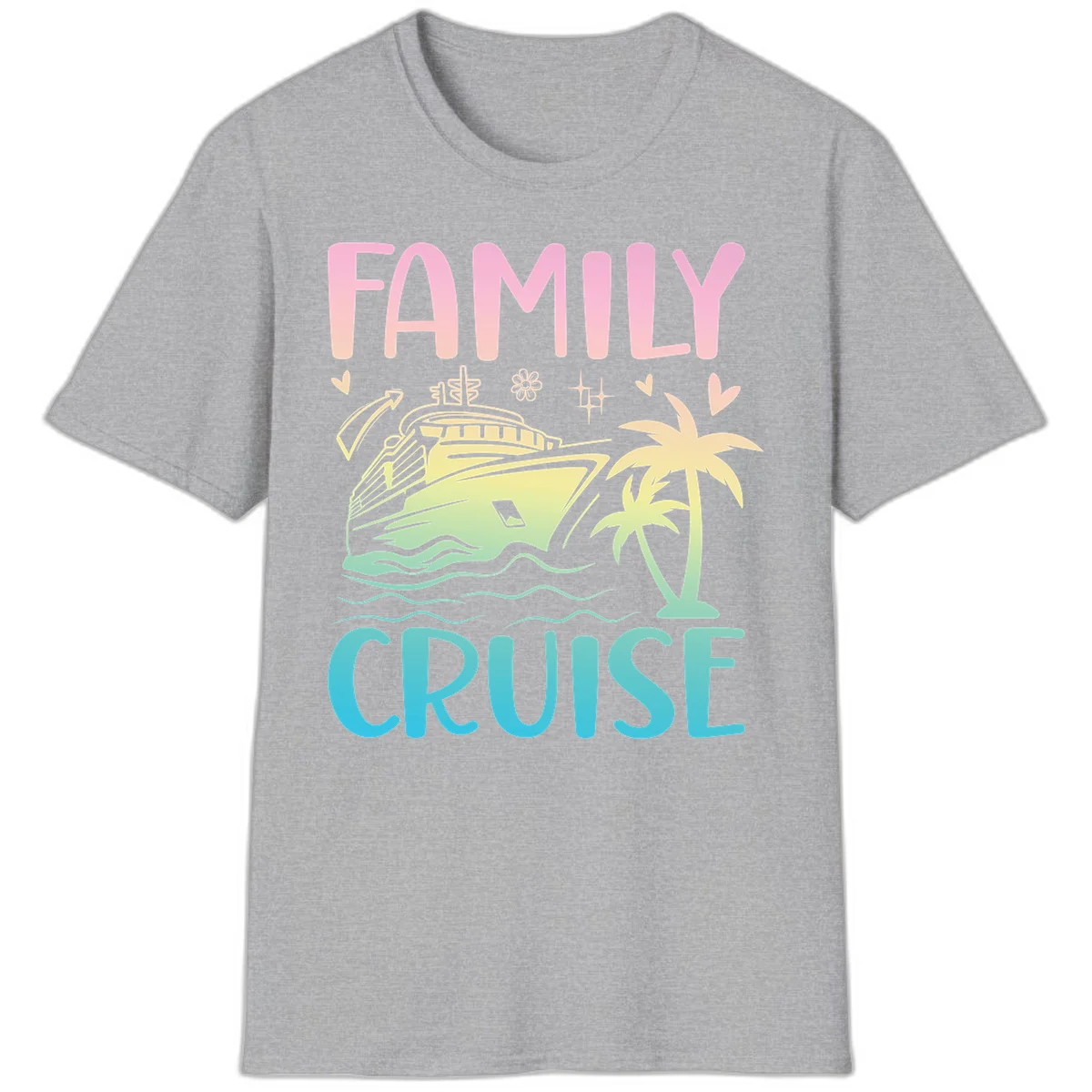 Family Cruise Vacation T-Shirt in Sport Grey