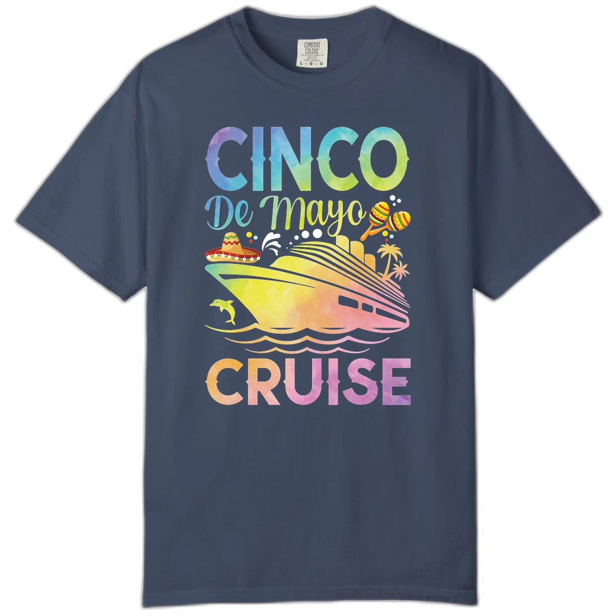 Cinco De Mayo Cruise Comfort Color T-Shirt in Midnight