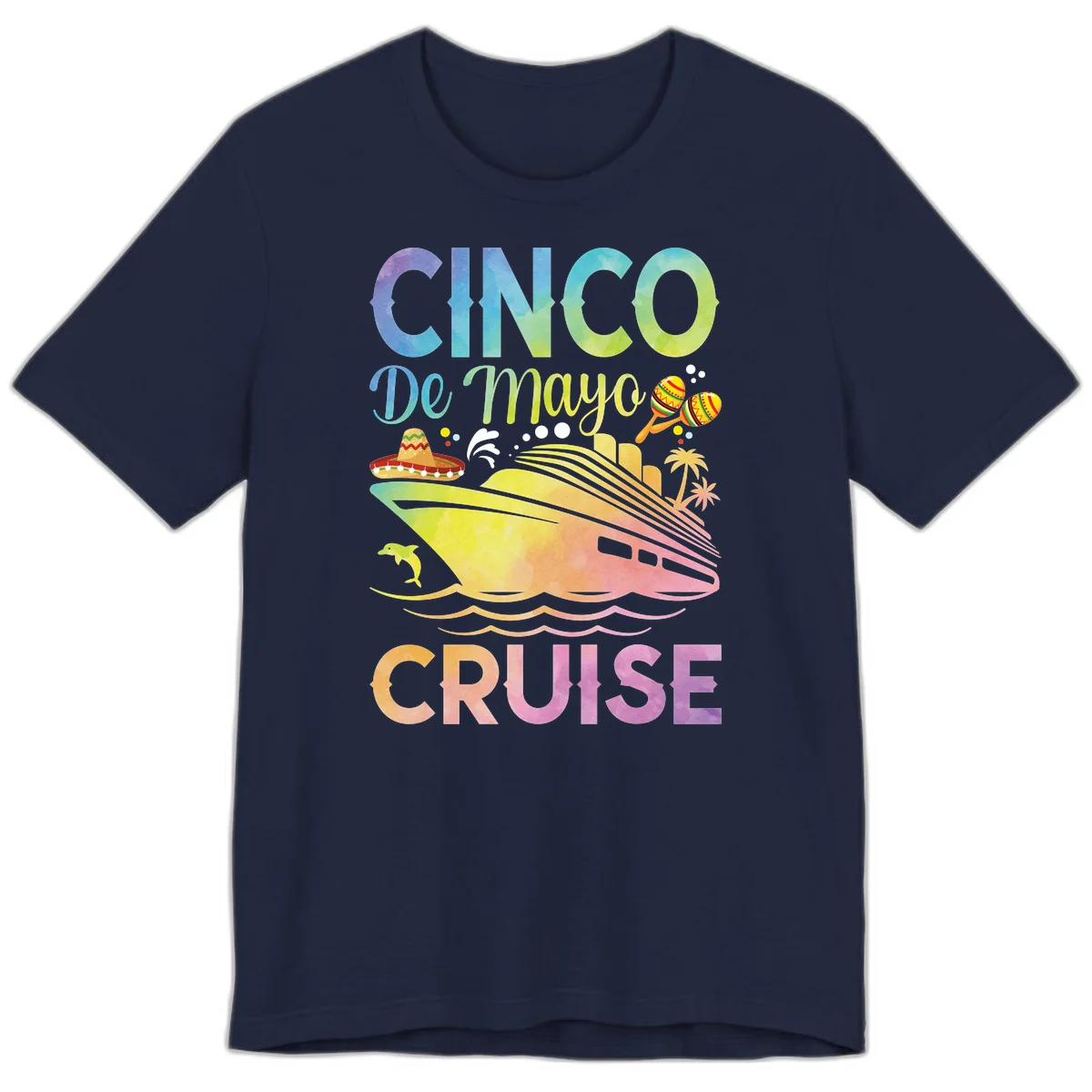 Cinco De Mayo Cruise Fiesta Premium T-Shirt in Navy