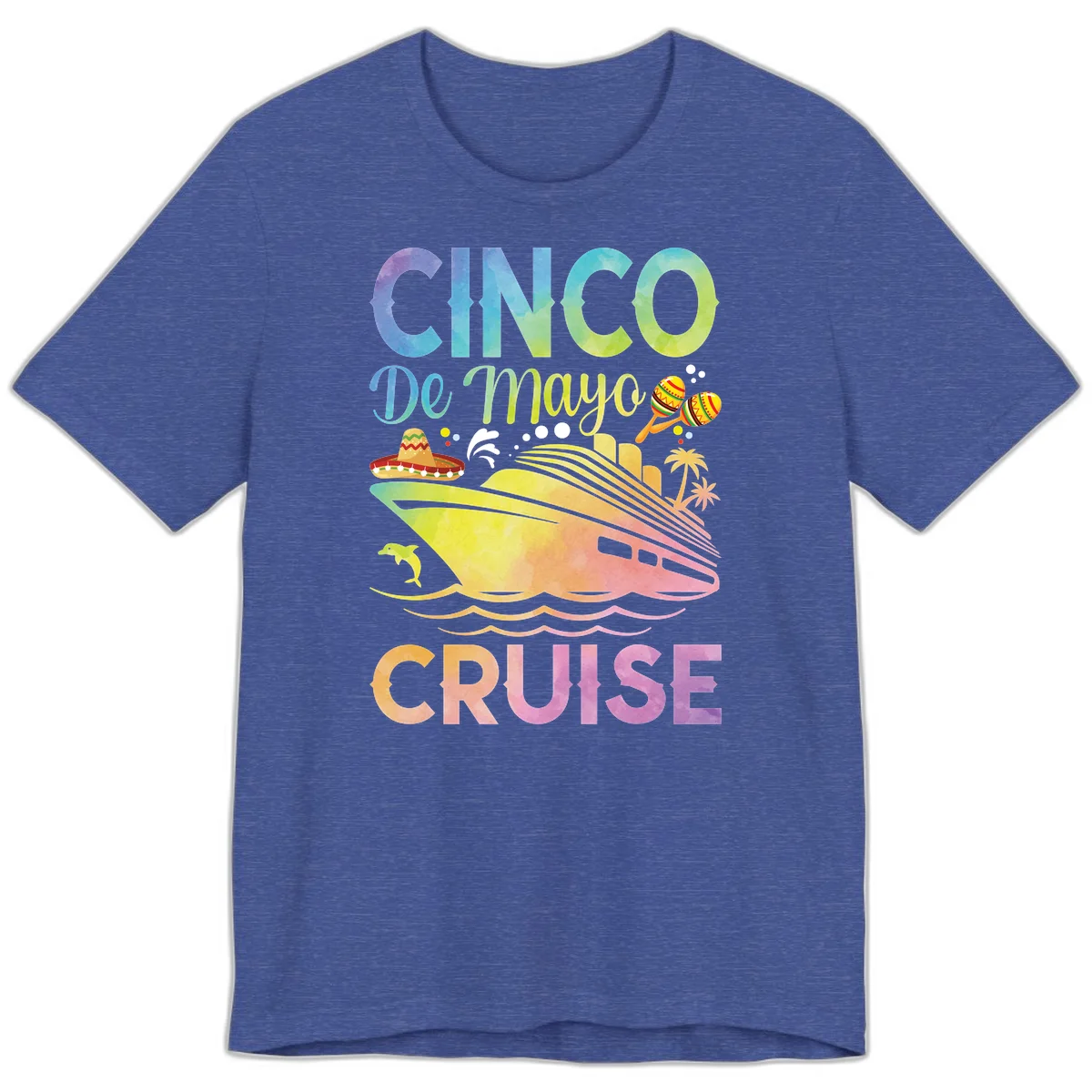 Cinco De Mayo Cruise Fiesta Premium T-Shirt in Heather True Royal