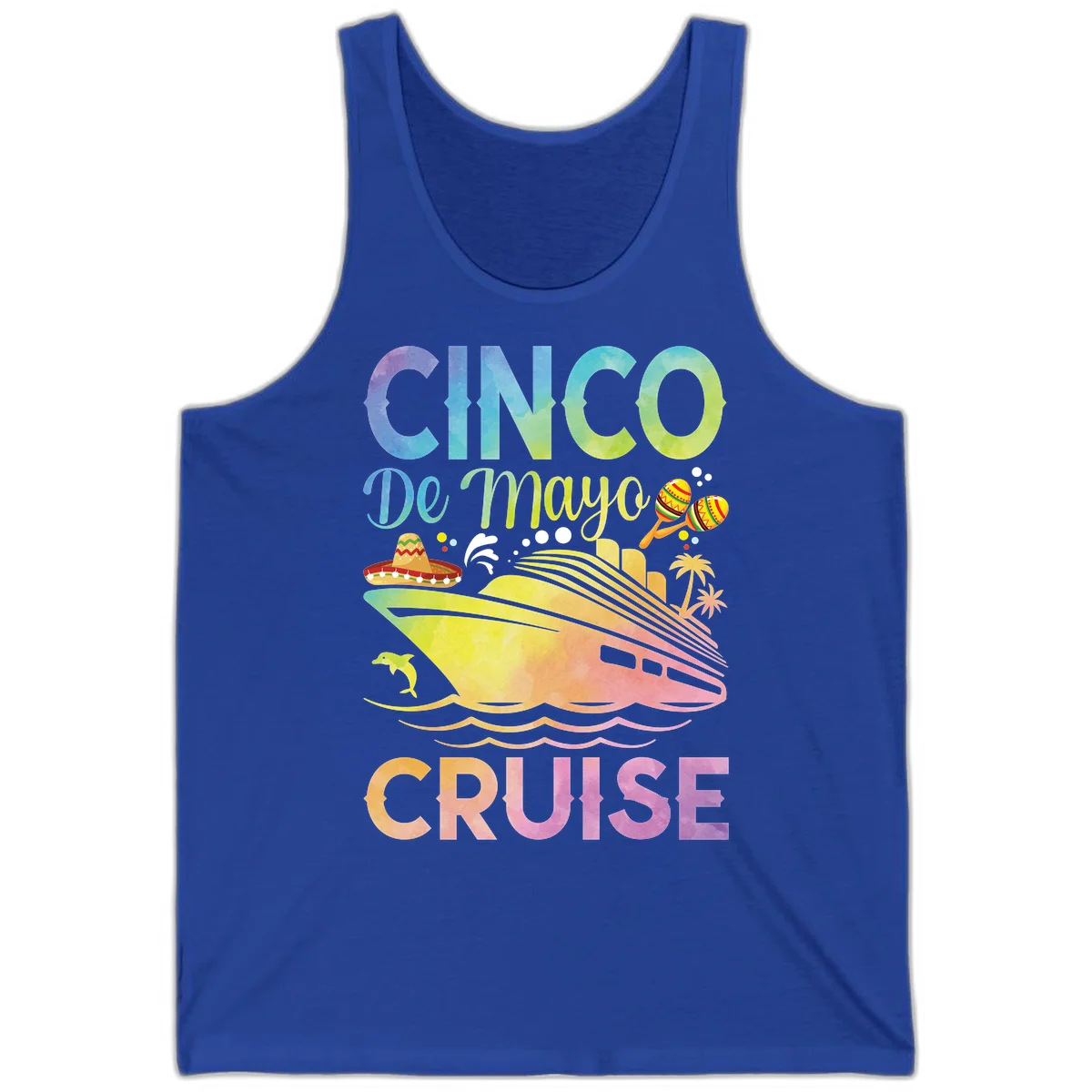 Cinco De Mayo Cruise Tropical Tank Top in True Royal