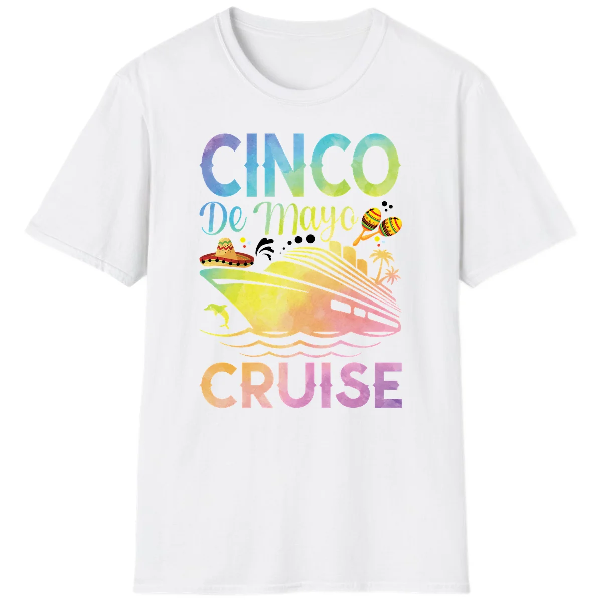 Cinco De Mayo Cruise Tropical Fiesta T-Shirt in White