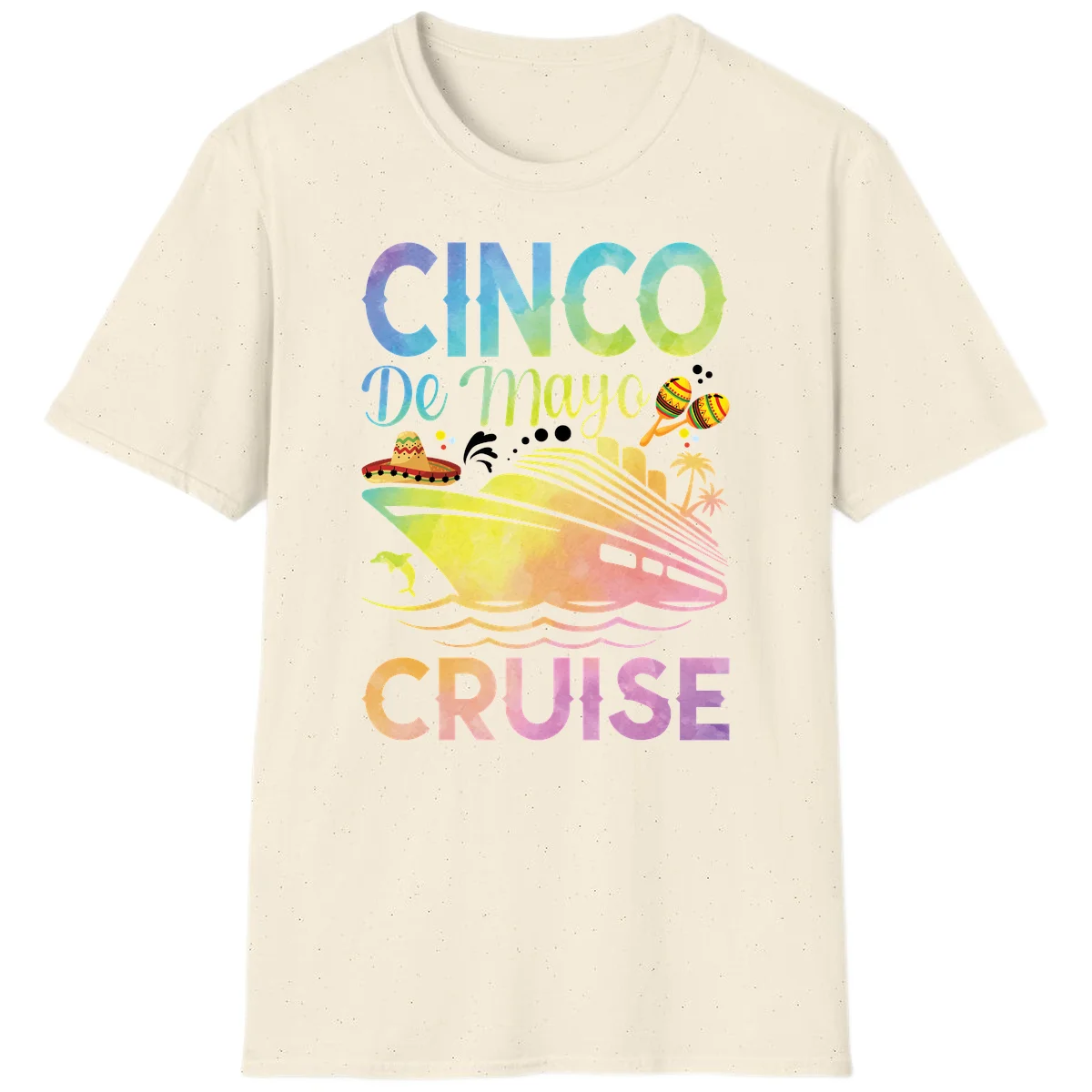 Cinco De Mayo Cruise Tropical Fiesta T-Shirt in Natural