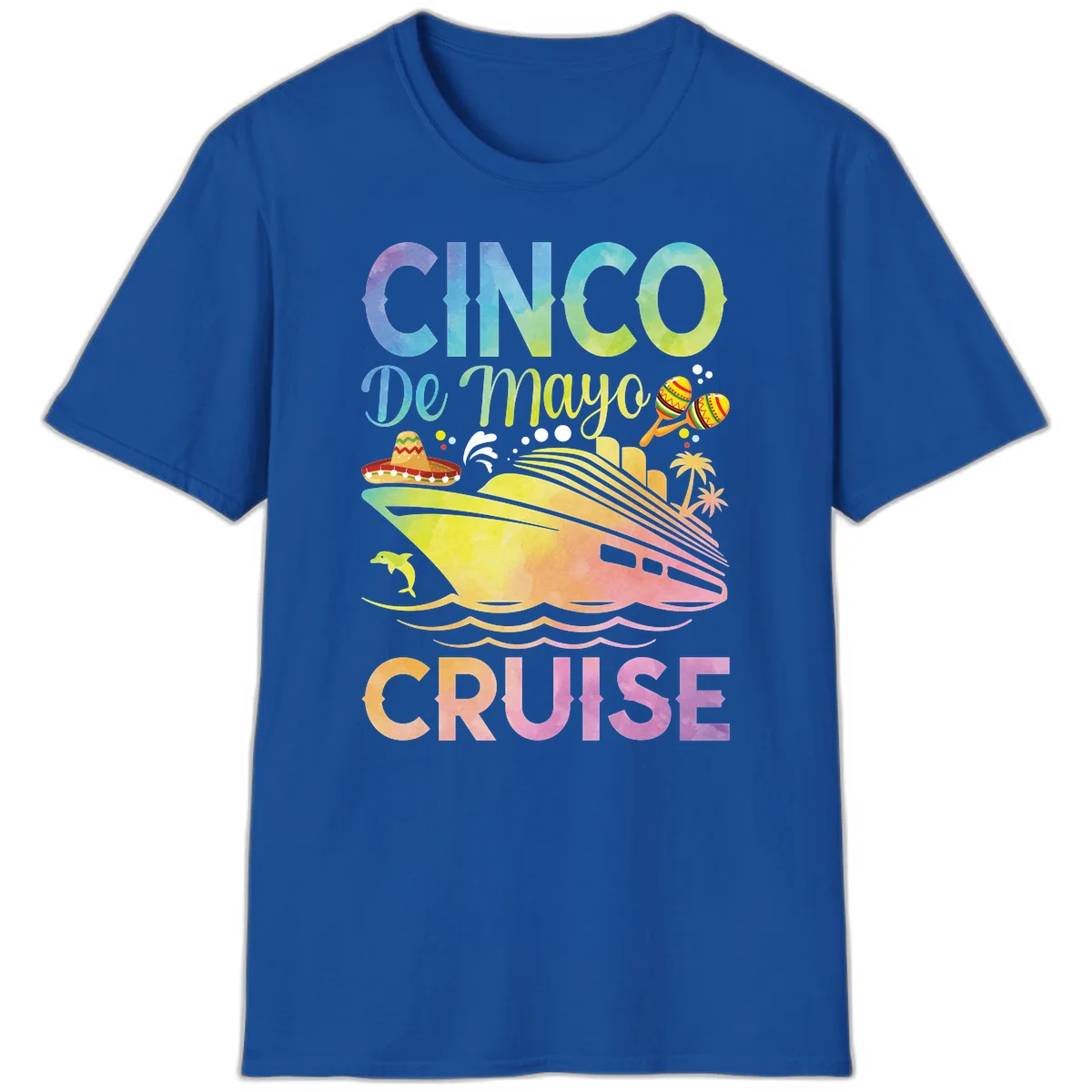 Cinco De Mayo Cruise Tropical Fiesta T-Shirt in Royal