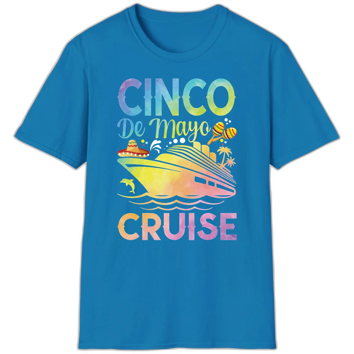 Cinco De Mayo Cruise Tropical Fiesta T-Shirt in Sapphire