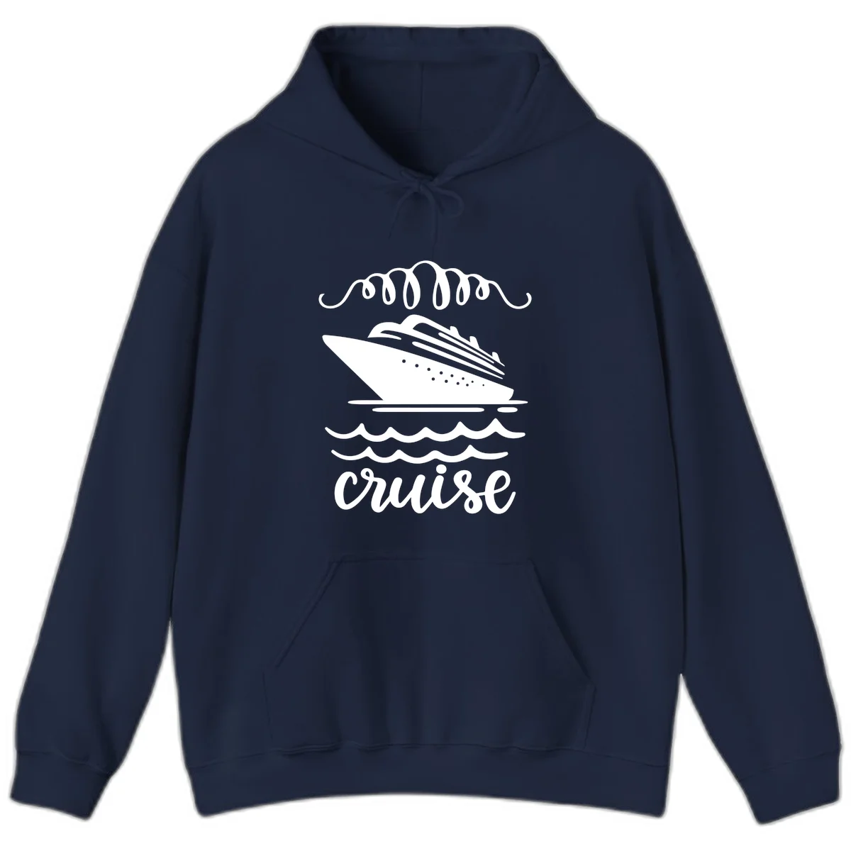 Cruise Ship Ocean Waves Hoodie in Navy