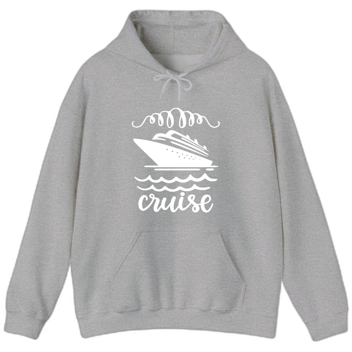 Cruise Ship Ocean Waves Hoodie in Sport Grey