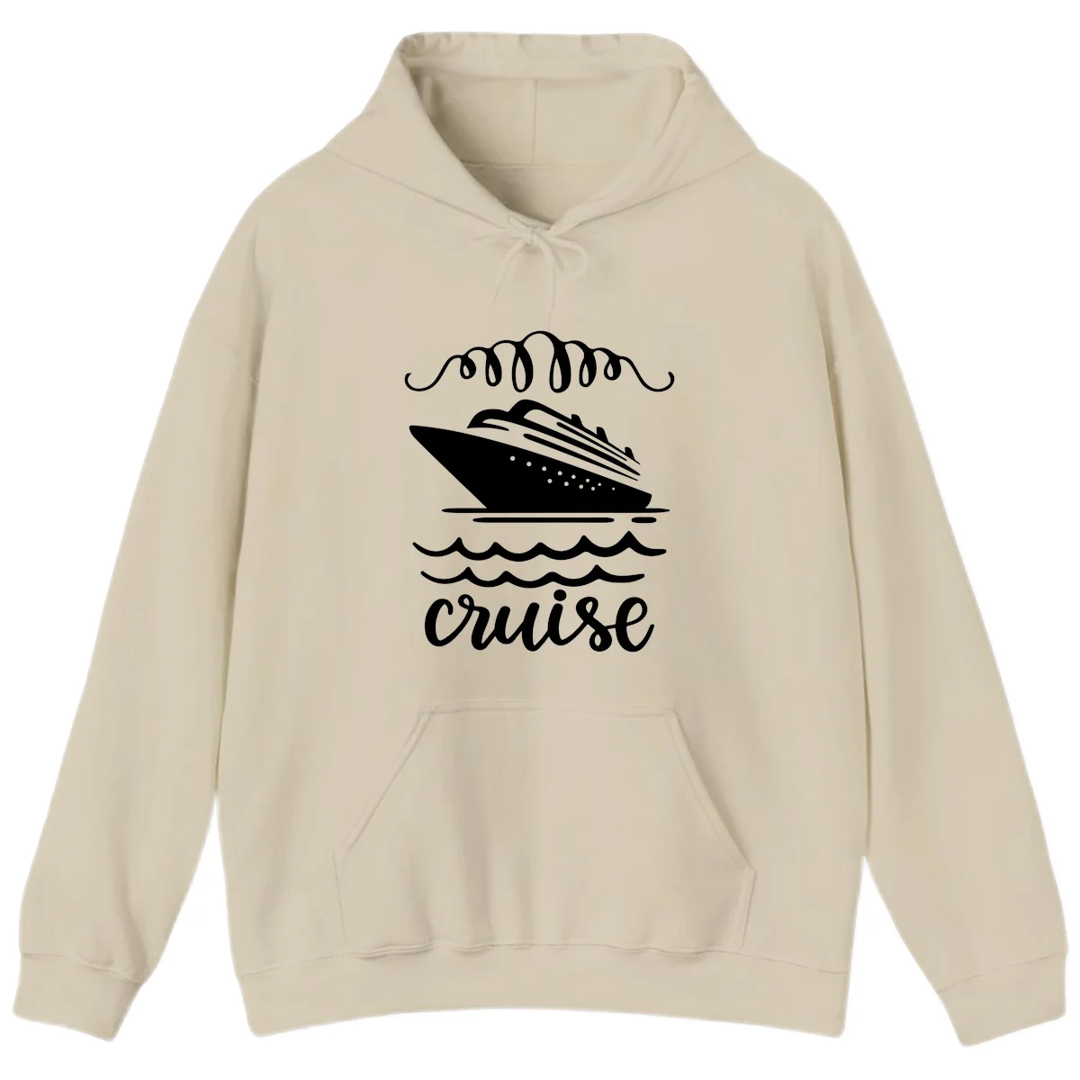Cruise Ship Ocean Waves Hoodie in Sand